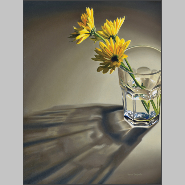 Glass with Daisies